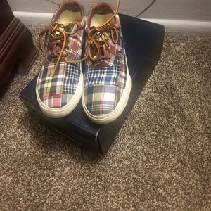 Ralph Lauren,patchwork madras/leather